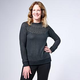 "As Is" DG2 by Diane Gilman Studded Fairisle Pullover Sweater