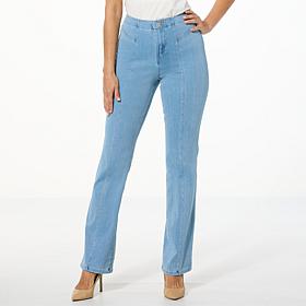 "As Is" DG2 by Diane Gilman Super Stretch Knit Denim Front-Seam Boo...