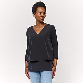 "As Is" DG2 by Diane Gilman V-Neck 3/4-Sleeve Easy Top