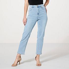 "As Is" DG2 by Diane Gilman Virtual Stretch Denim Straight Leg Crop...