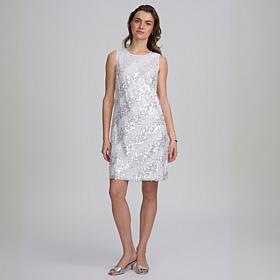 "As Is" ELLE Get the Look Sequin Overlay Sleeveless Dress
