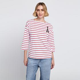 "As Is" Elle Get the Look Striped Graphic Tee