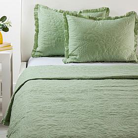 "As Is" Emryn House 100% Cotton Embroidered Quilt Set