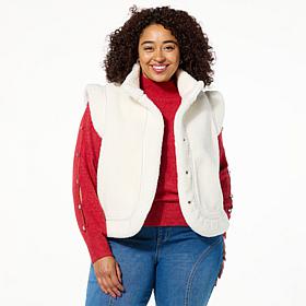 "As Is" G by Giuliana Black Label Faux Fur Fleece Vest