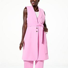 "As Is" G by Giuliana Black Label Sleeveless Belted Vest