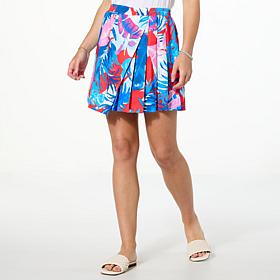"As Is" G by Giuliana Court to Resort Printed Asymmetrical Skort