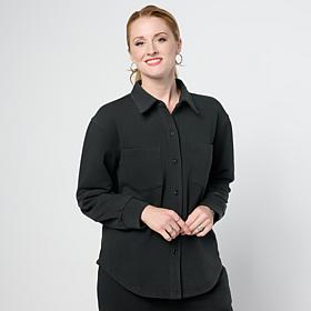 "As Is" G by Giuliana Indigo Washed French Terry Shirt