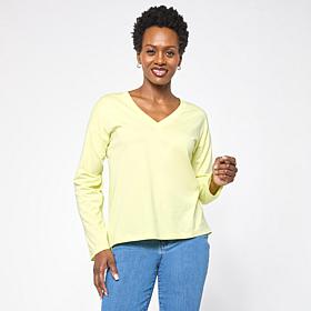 "As Is" G by Giuliana Knit V-Neck Pullover with High Low Hem