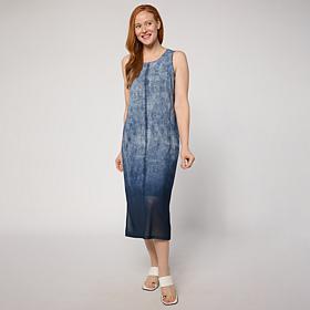 "As Is" G by Giuliana Make Believe Denim Mesh Midi Dress