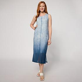 "As Is" G by Giuliana Make Believe Denim Mesh Midi Dress