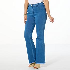 "As Is" G by Giuliana Mini Flare-Leg Jean with Raw Edge Hem