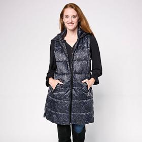 "As Is" G by Giuliana Printed Puffer Vest with Hood