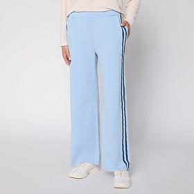 "As Is" G by Giuliana Printed Stripe Wide Leg Cotton Pant