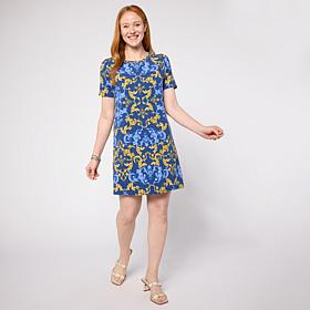 "As Is" G by Giuliana Printed T-Shirt Dress
