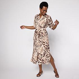 "As Is" G by Giuliana Printed Woven Shirt Dress