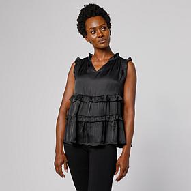 "As Is" G by Giuliana Ruffled Sleeveless Top