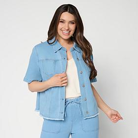 "As Is" G by Giuliana Short Sleeve Featherweight Denim Jacket