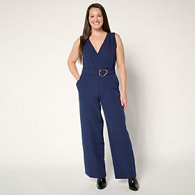 "As Is" G by Giuliana Sleeveless Crossover Jumpsuit