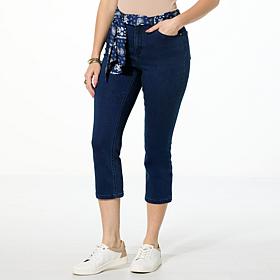 "As Is" G by Giuliana Stretch Denim Straight-Leg Cropped Jean