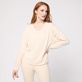 "As Is" G by Giuliana Textured Gauze Knit V-Neck Pullover Top