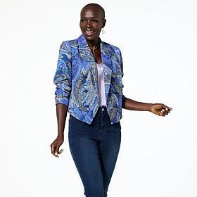 "As Is" G by Giuliana Woven Cropped Blazer