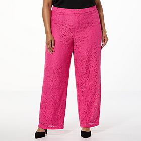 "As Is" G by Giuliana Woven Lace Wide-Leg Pant
