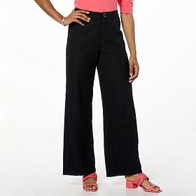"As Is" G by Giuliana Woven Lace Wide-Leg Pant
