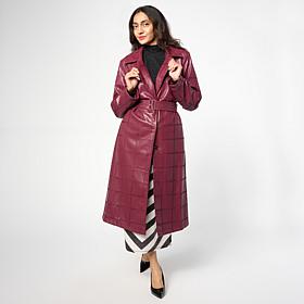 "As Is" Grey by Jhoan Sebastian Grey Faux Leather Trench Coat