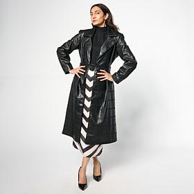 "As Is" Grey by Jhoan Sebastian Grey Faux Leather Trench Coat