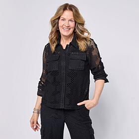 "As Is" Grey by Jhoan Sebastian Grey Long-Sleeve Crochet Jacket