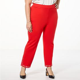 "As Is" GREY by Jhoan Sebastian Grey Ponte Pant with Grommet Detail