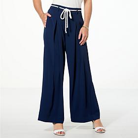 "As Is" GREY by Jhoan Sebastian Grey Stretch Crepe Twill Wide Leg T...