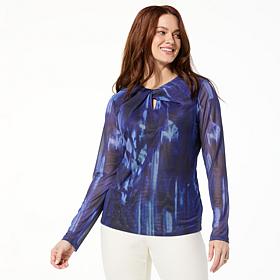 "As Is" GREY by Jhoan Sebastian Grey Twisted Neck Mesh Top