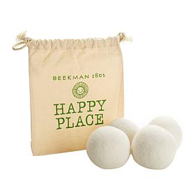 "As Is" Happy Place Set of 4 Wool Dryer Balls with Storage Bag