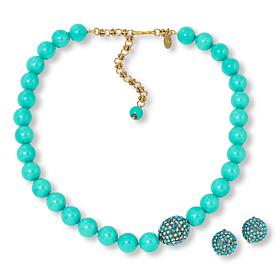 "As Is" Heidi Daus "Big Pretty" Crystal Necklace and Earring Set