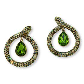 "As Is" Heidi Daus "Serpentina" Glass and Crystal Earrings