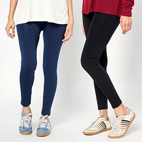 "As Is" HUE 2-pack Fleece-Lined Legging