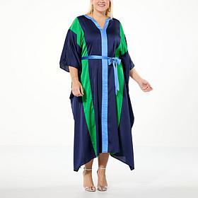 "As Is" IMAN Global Chic Belted Caftan Dress