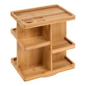 "As Is" Improvements 11.7" Bamboo Rotating Beauty Beauty Organizer