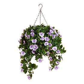 "As Is" Improvements 17" Faux Pansy Flower Hanging Basket
