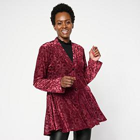 "As Is" Jaclyn Smith Button-Front Burnout Tunic