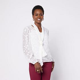 "As Is" Jaclyn Smith Icon Collection Front Tie Blouse