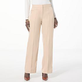"As Is" Jaclyn Smith Pintucked Wide Leg Trouser Pant