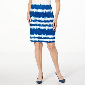"As Is" Jaclyn Smith Printed Knit Slim Skirt