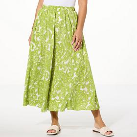 "As Is" Jaclyn Smith Printed Pull-On Full Circle Midi Skirt