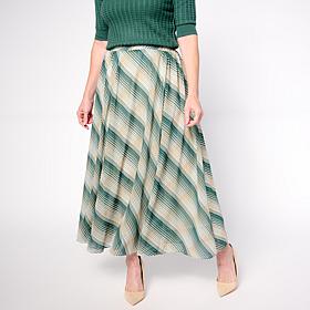 "As Is" Jaclyn Smith Printed Pull-On Seamed Detail Skirt