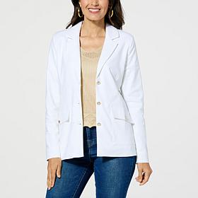 "As Is" Jaclyn Smith Stretch Linen Blazer