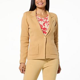 "As Is" Jaclyn Smith Sweater Knit Blazer