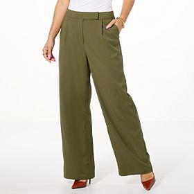 "As Is" Jaclyn Smith Wide-Leg Pleated Trouser