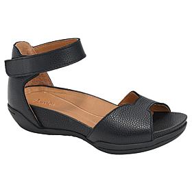 "As Is" Jambu Missy Leather Zip-Back Demi Wedge Sandal 